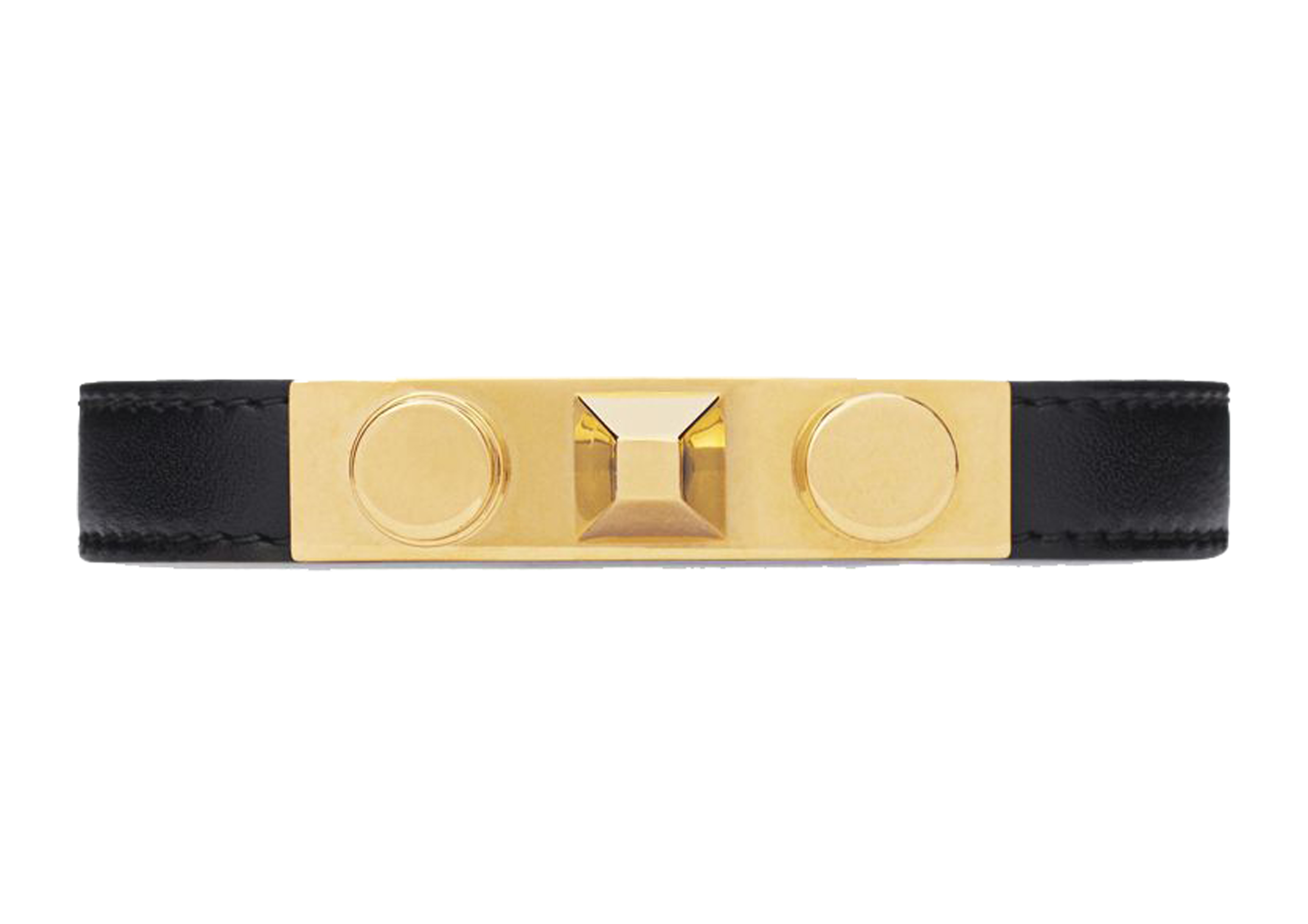 Saint Laurent Gourmette Trois Clous Cuff in Leather £215 – HERO