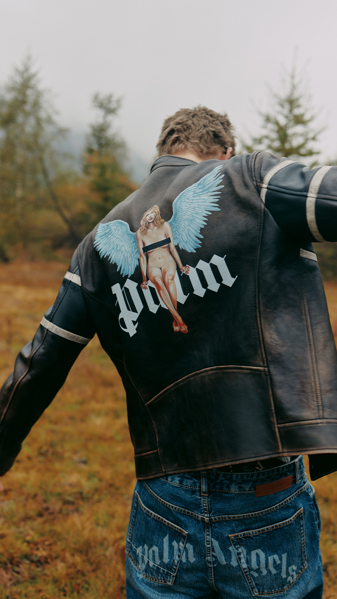 【関税込み】Palm Angels グレー モノグラム トラックジャケット PALM ANGELS - Classic Track Jacket Palm Angels
