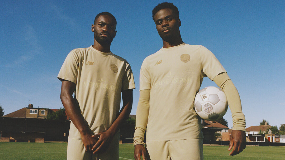 Dave and Saka have a kickabout for the new Stone Island x New